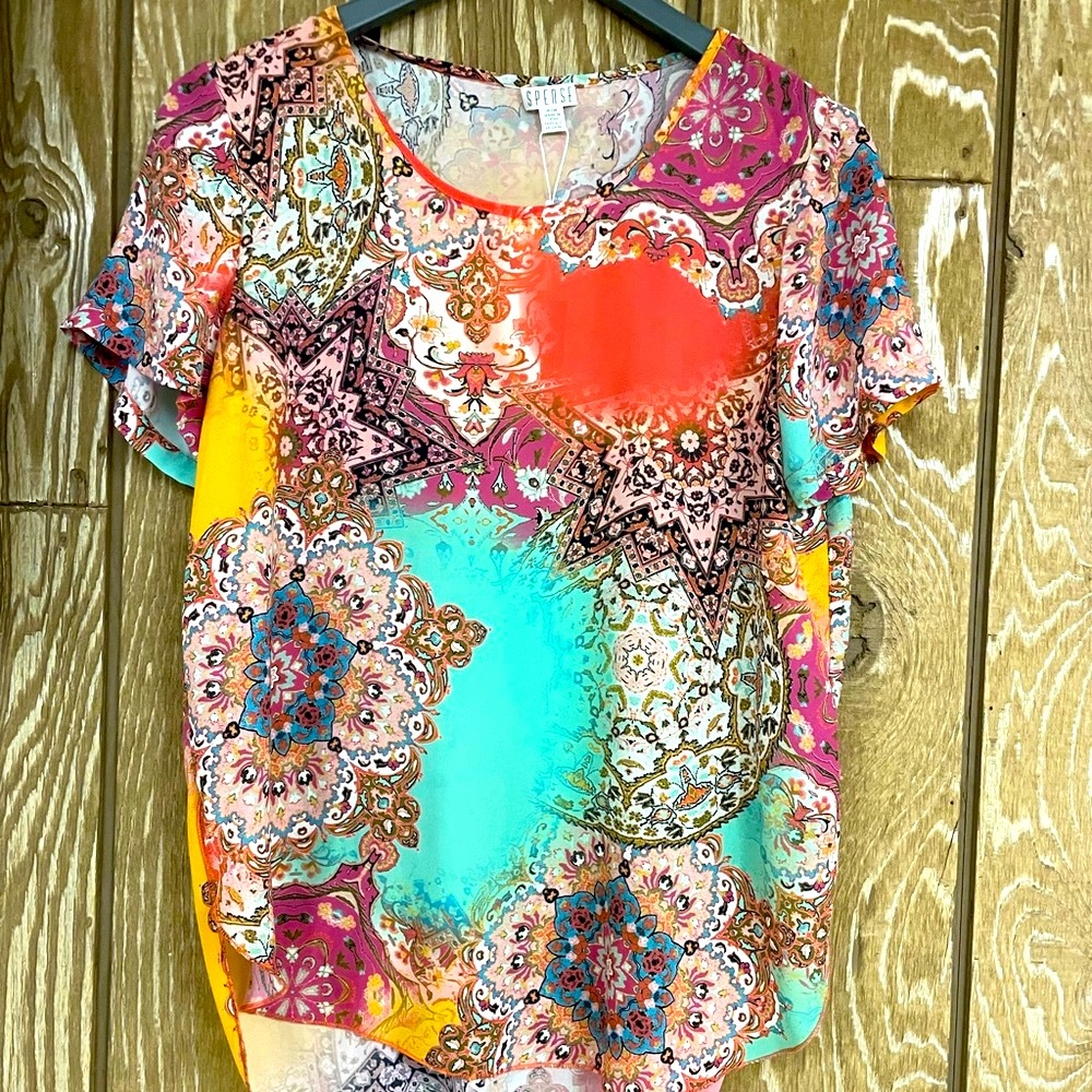 NET Spense Short Sleeve Colorful Top